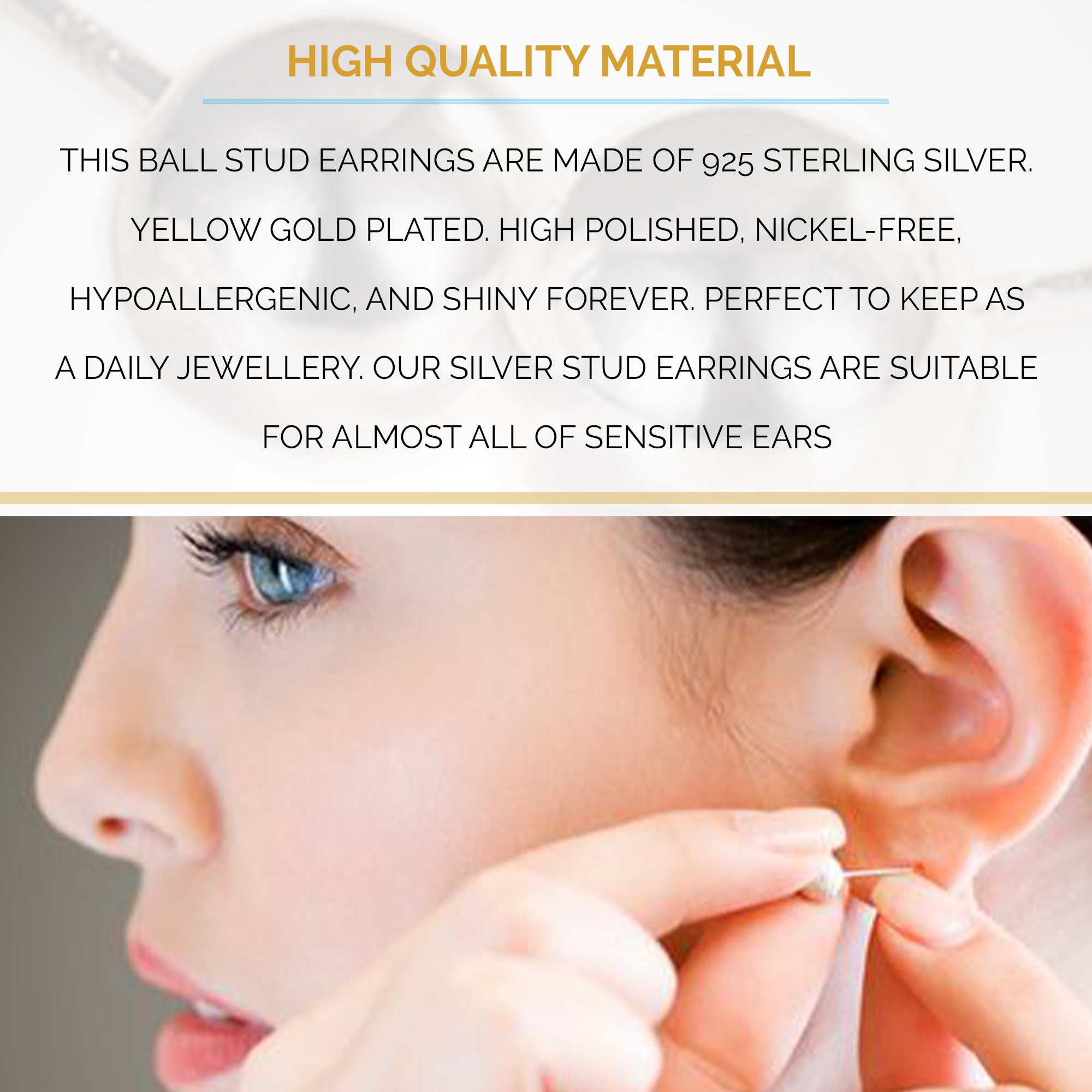 JewelrieShop Rhinestones Crystal Ball Stud Earrings Set Fireball Disco Ball  Pave Bead Earrings Hypoallergenic for Girls Women 8mm x 3 Pairs (White,  Rose Gold, Gold) : Amazon.in: Jewellery