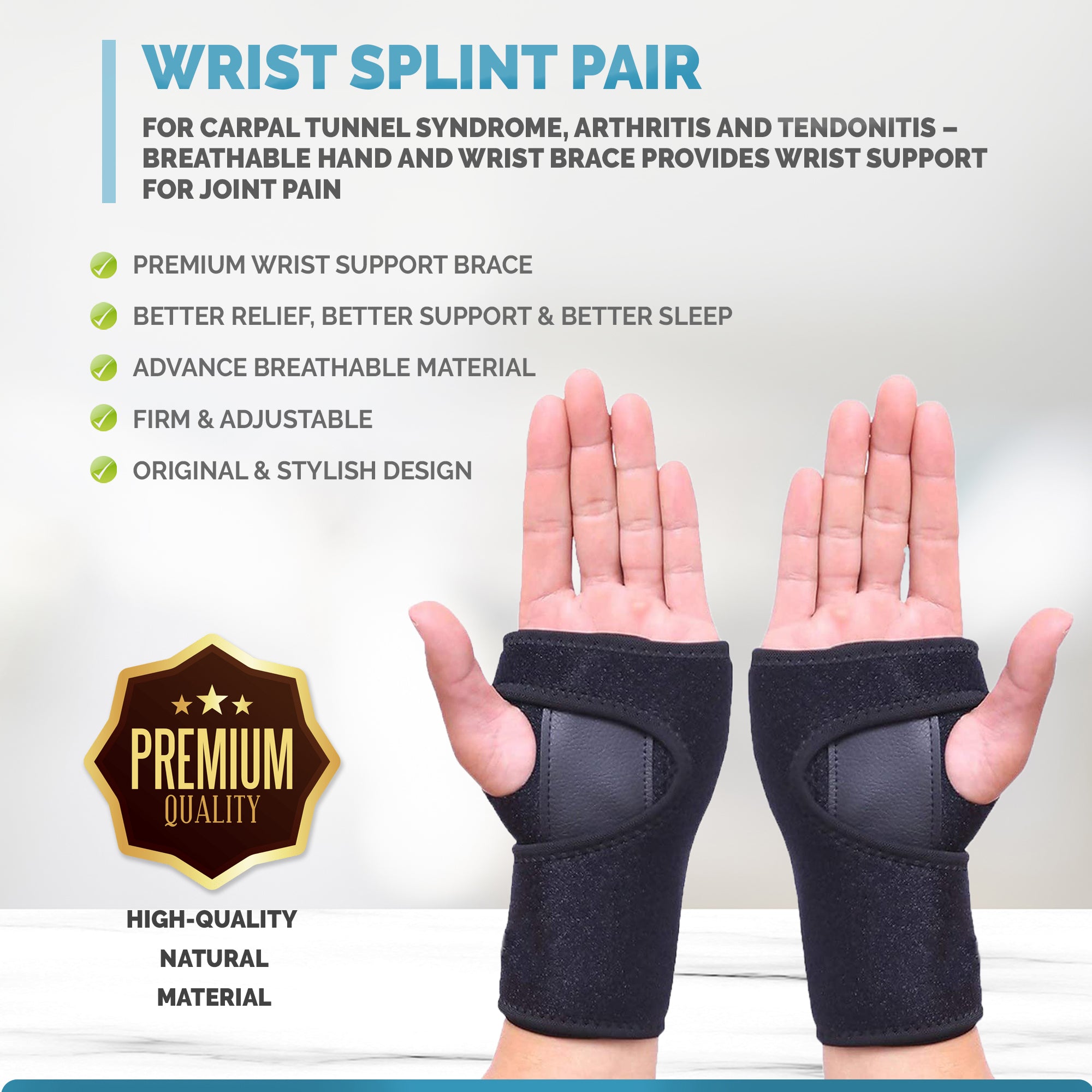 Carpal Tunnel Syndrome Splint VELPEAU Wrist Brace With Thumb Splint