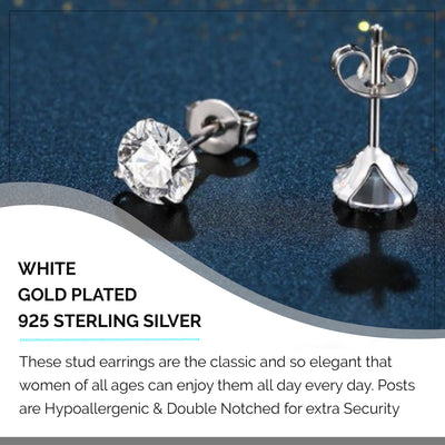Silver 925 Sterling Diamond Zircon Stud Earring
