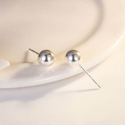 Silver 925 Sterling Ball Bead Stud Earrings