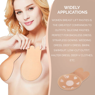 Reusable Silicone Breast Lift-up Rabbit Strapless Bra