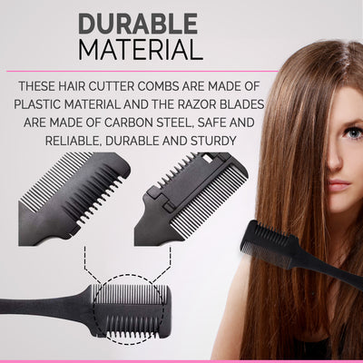 Professional Hair Razor Comb Cutting Scissors ( Thinning Trimmer Inside Blades )