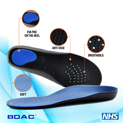Feet Insoles Arch Supports Orthotic ( Relieve Flat Feet, Foot Pain )